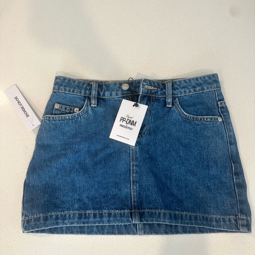 Princess Polly Blue Denim Mini Skirt